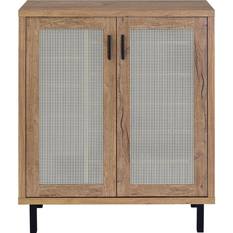  Coaster Furniture Teller 950421 2-door Shoe Storage Cabinet - Natural Oak IMAGE 4