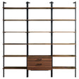  Coaster Furniture Owens 980074-S3 3-piece 96-inch Wall Mounted Bookshelf Set - Walnut IMAGE 1