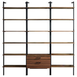  Coaster Furniture Owens 980074-S3 3-piece 96-inch Wall Mounted Bookshelf Set - Walnut IMAGE 1