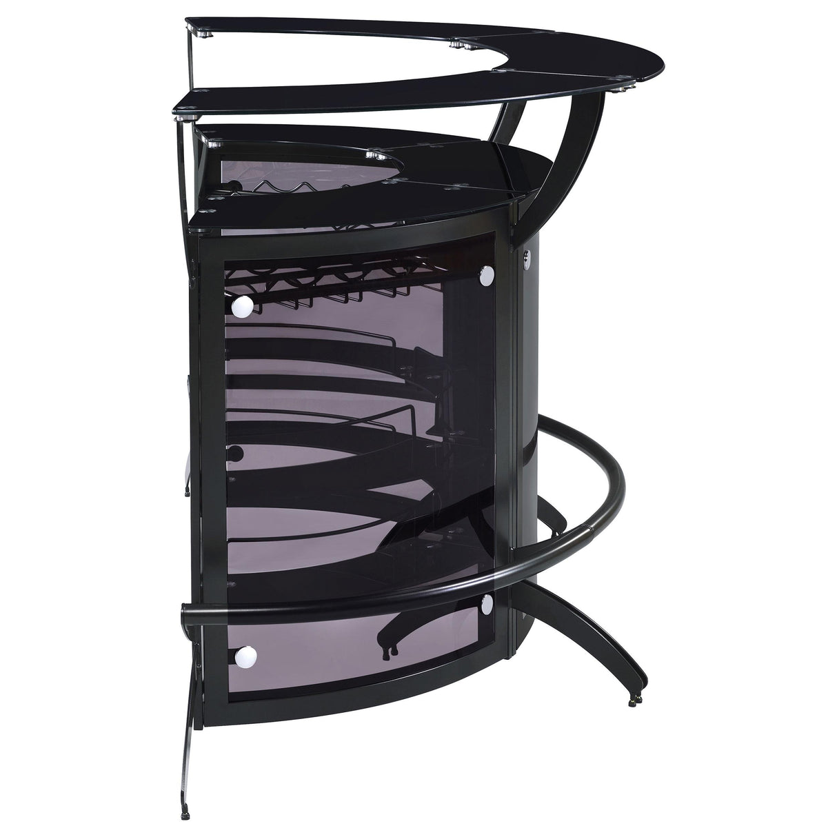 Coaster Furniture Dallas 182135-S3 3-piece Curved Freestanding Home Bar Cabinet - Black IMAGE 10