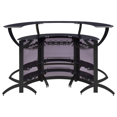  Coaster Furniture Dallas 182135-S3 3-piece Curved Freestanding Home Bar Cabinet - Black IMAGE 8