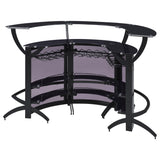  Coaster Furniture Dallas 182135-S3 3-piece Curved Freestanding Home Bar Cabinet - Black IMAGE 9