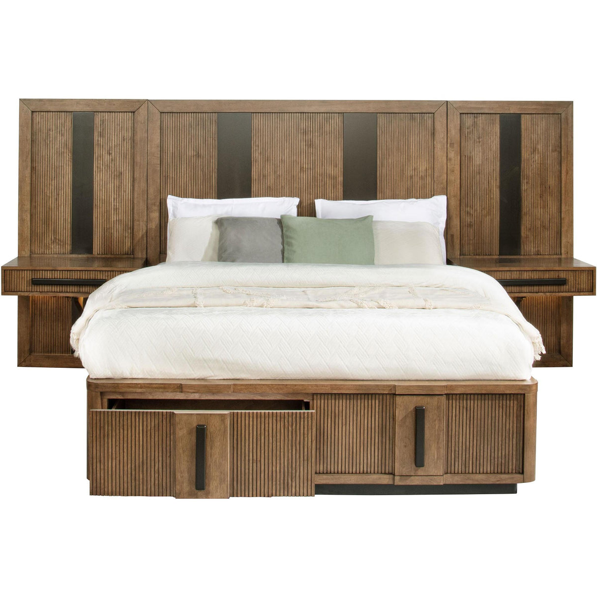  Coaster Furniture Terrace 224900KE-S3P King Wall Panel Storage Bed - Ash Brown IMAGE 3