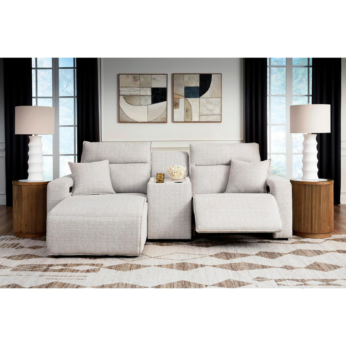  Signature Design by Ashley ModMax II 65907S17 3 pc Power Reclining Sectional with Chaise and Console IMAGE 2
