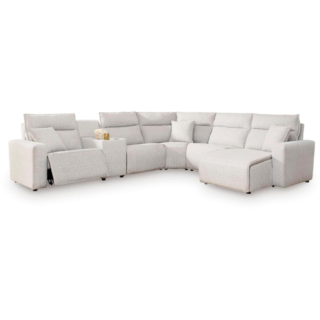  Signature Design by Ashley ModMax II 65907S6 6 pc Power Reclining Sectional with Chaise and Console IMAGE 1
