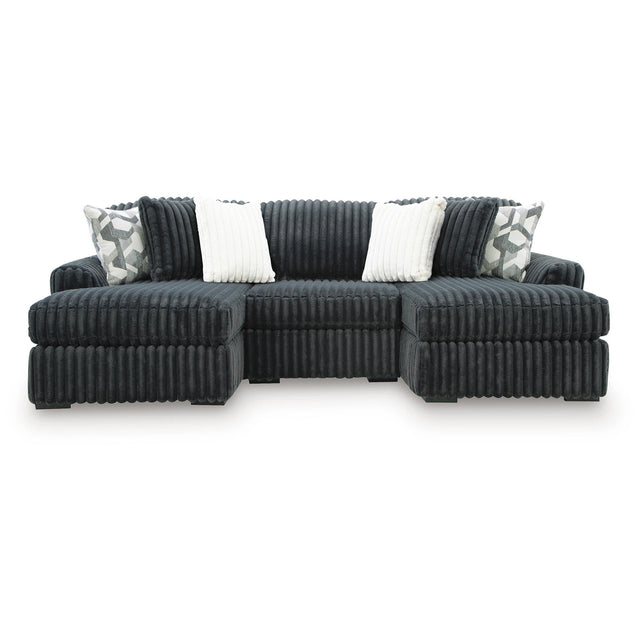  Signature Design by Ashley Midnight-Madness 98105S8 3 pc Double Chaise Sectional IMAGE 1