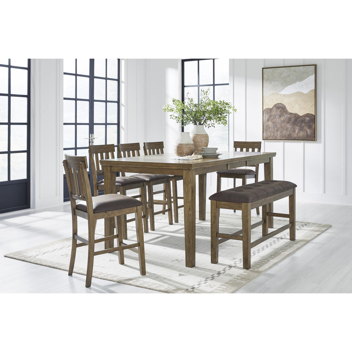  Signature Design by Ashley Urbinforte PCD592-09 Double Counter Upholstered Bench IMAGE 5