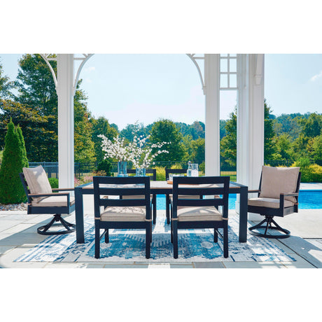  Signature Design by Ashley East Beach PCP587-625 Rectangular Dining Table with Umbrella Option IMAGE 6