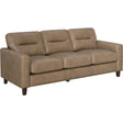  Coaster Furniture Scotland 504667 Faux Leather Upholstered Track Arm Sofa - Brown IMAGE 1
