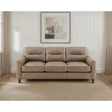  Coaster Furniture Scotland 504667 Faux Leather Upholstered Track Arm Sofa - Brown IMAGE 2