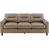  Coaster Furniture Scotland 504667 Faux Leather Upholstered Track Arm Sofa - Brown IMAGE 3