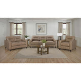  Coaster Furniture Scotland 504668 Faux Leather Upholstered Track Arm Loveseat - Brown IMAGE 9