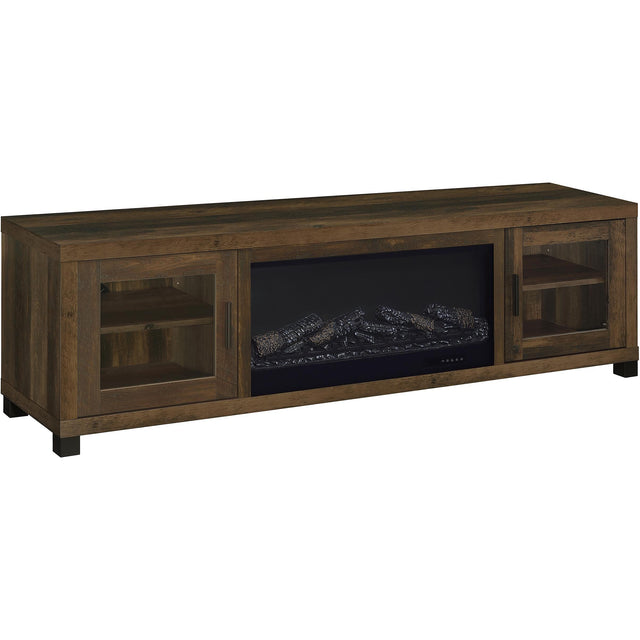  Coaster Furniture Havering 722873 71-inch TV Stand Fireplace Media Console - Dark Pine IMAGE 1