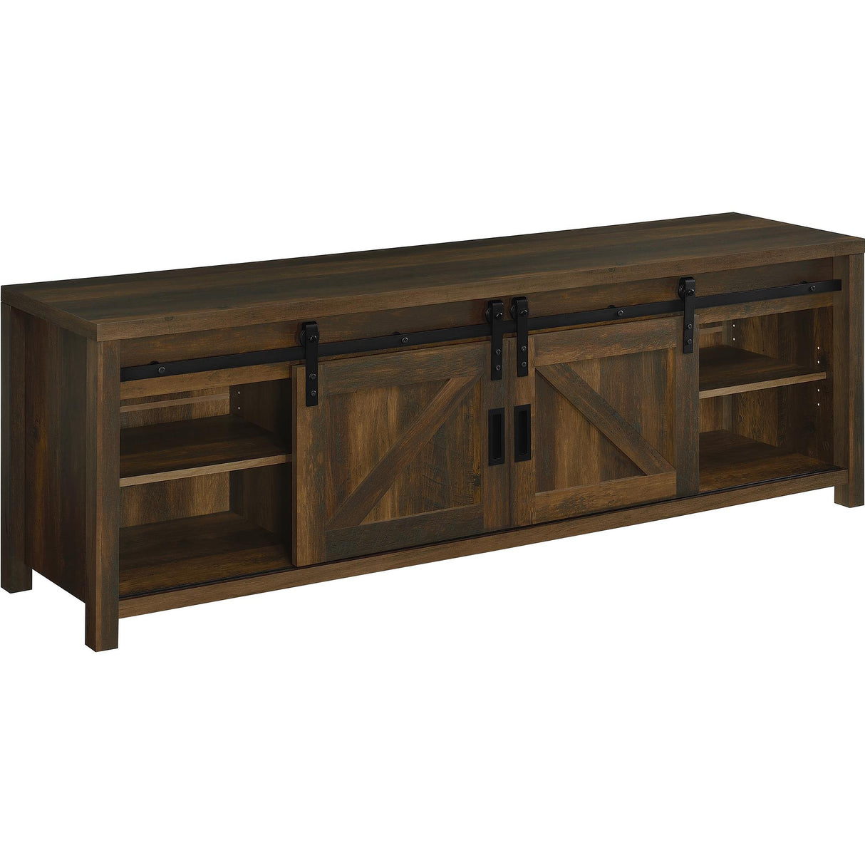  Coaster Furniture Enfield 722863 71-inch TV Stand Fireplace Media Console - Dark Pine IMAGE 3