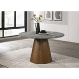  Coaster Furniture Franklin 193820 50-inch Round Dining Table - Grey/Dark Brown IMAGE 2