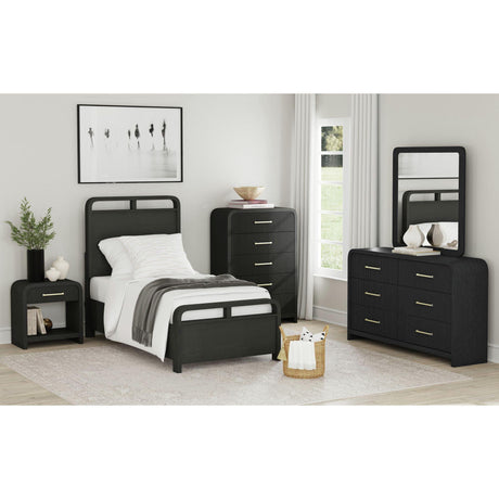  Elements International Ridgemont B-14440-8W-NS1 1-Drawer Nightstand IMAGE 4