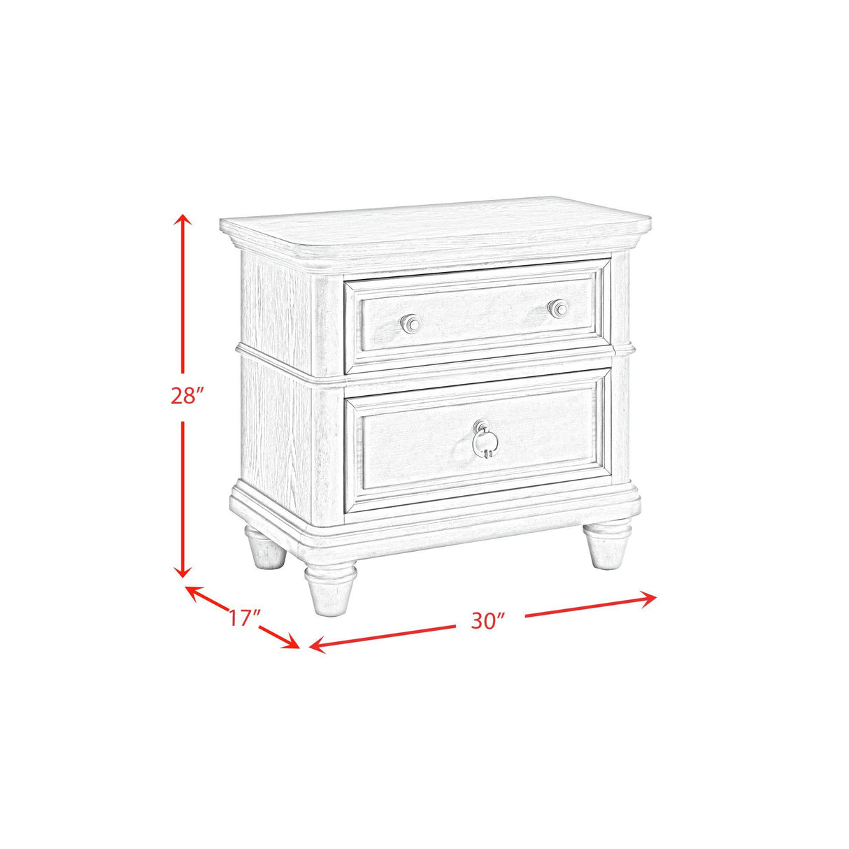 Elements International Whit-Ash B-11360-3-NS 2-Drawer Nightstand IMAGE 11