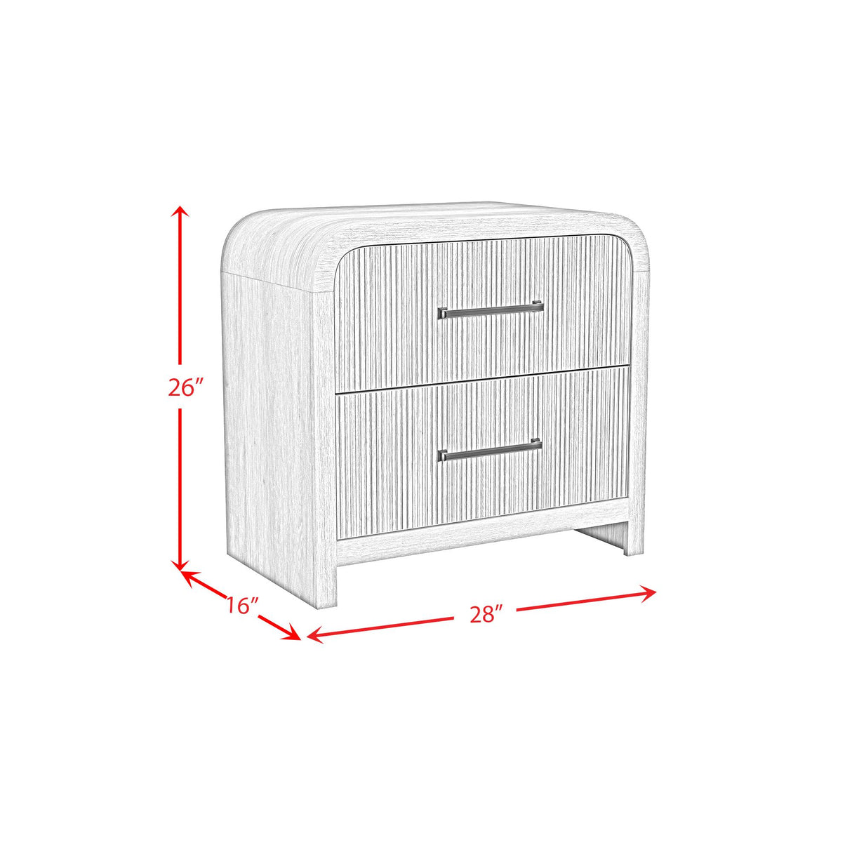  Elements International Ridgemont B-14440-8W-NS2 2-Drawer Nightstand IMAGE 15