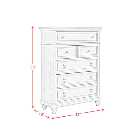  Elements International Whit-Ash B-11360-3-CH1 5-Drawer Chest IMAGE 11