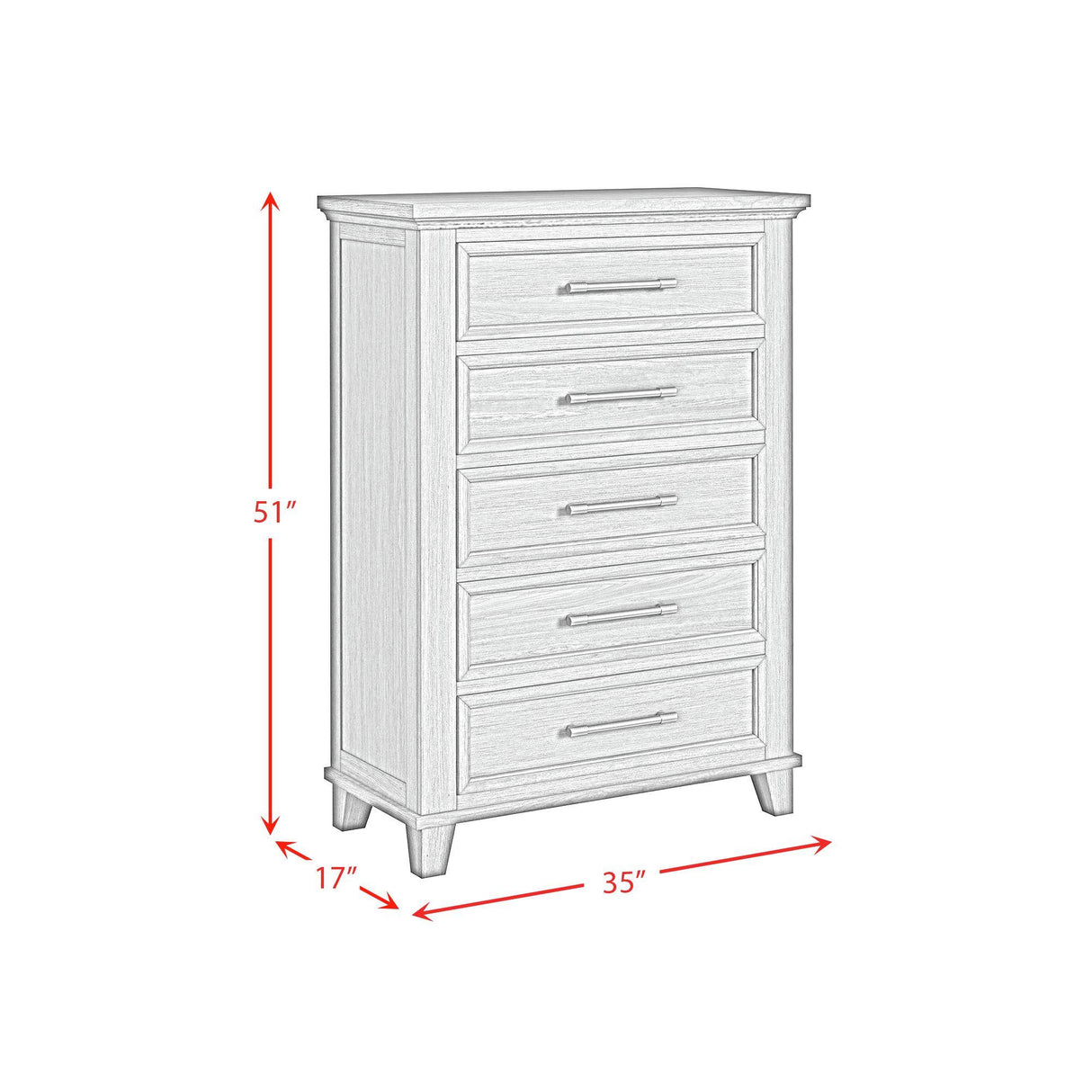  Elements International Canterbury B-13030-5-CH 5-Drawer Chest IMAGE 9