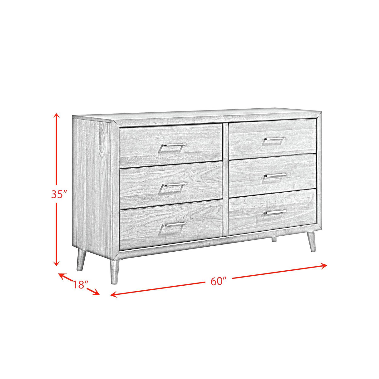  Elements International Malibu MC400DR 6-Drawer Dresser IMAGE 10