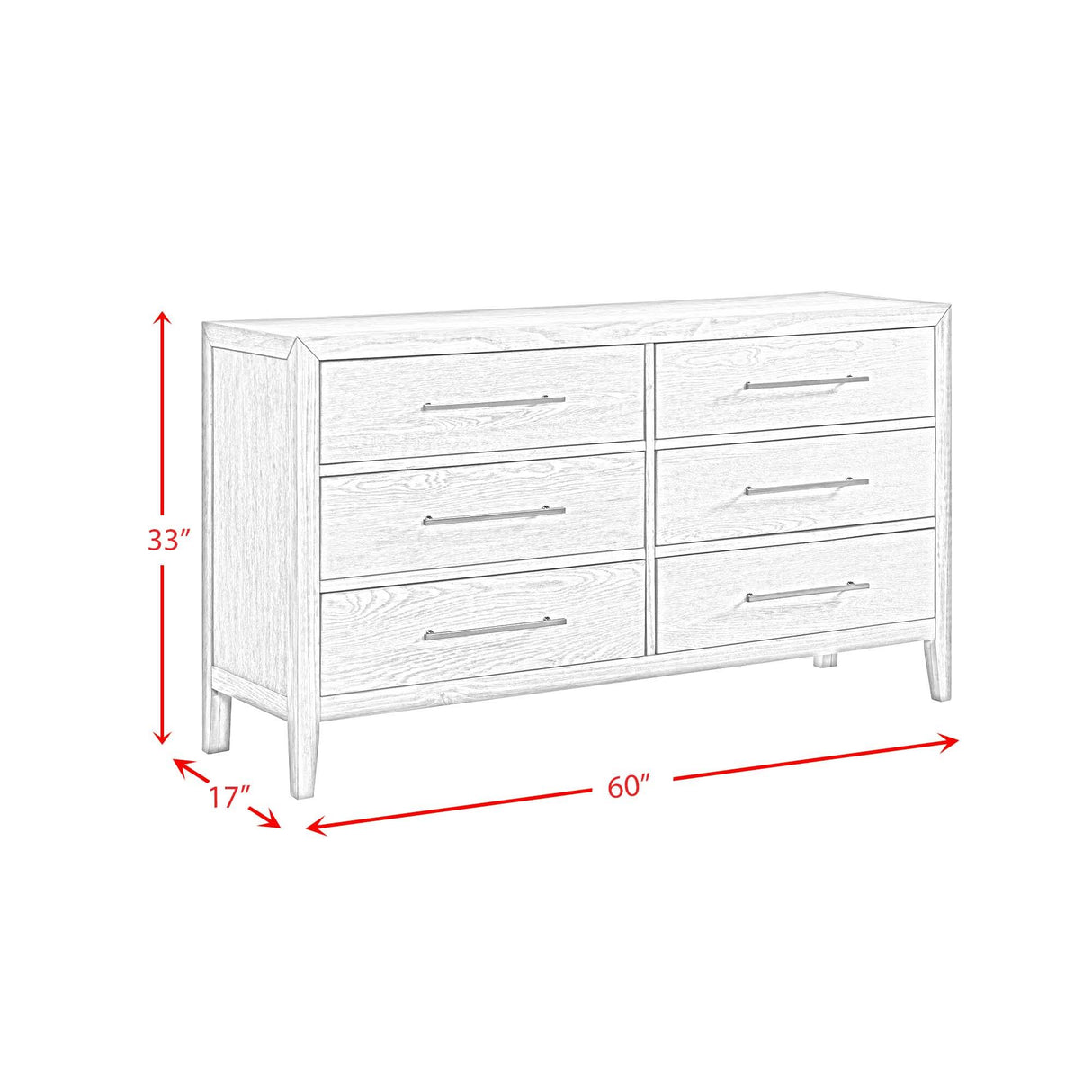  Elements International Versailles Contemporary B-3690-3-DR1 6-Drawer Dresser IMAGE 8