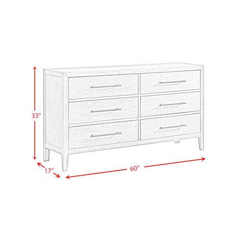  Elements International Versailles Contemporary B-3690-8-DR1 6-Drawer Dresser IMAGE 8