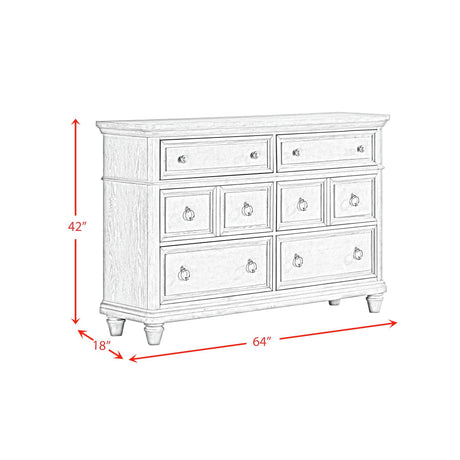  Elements International Whit-Ash B-11360-3-DR 6-Drawer Dresser IMAGE 12