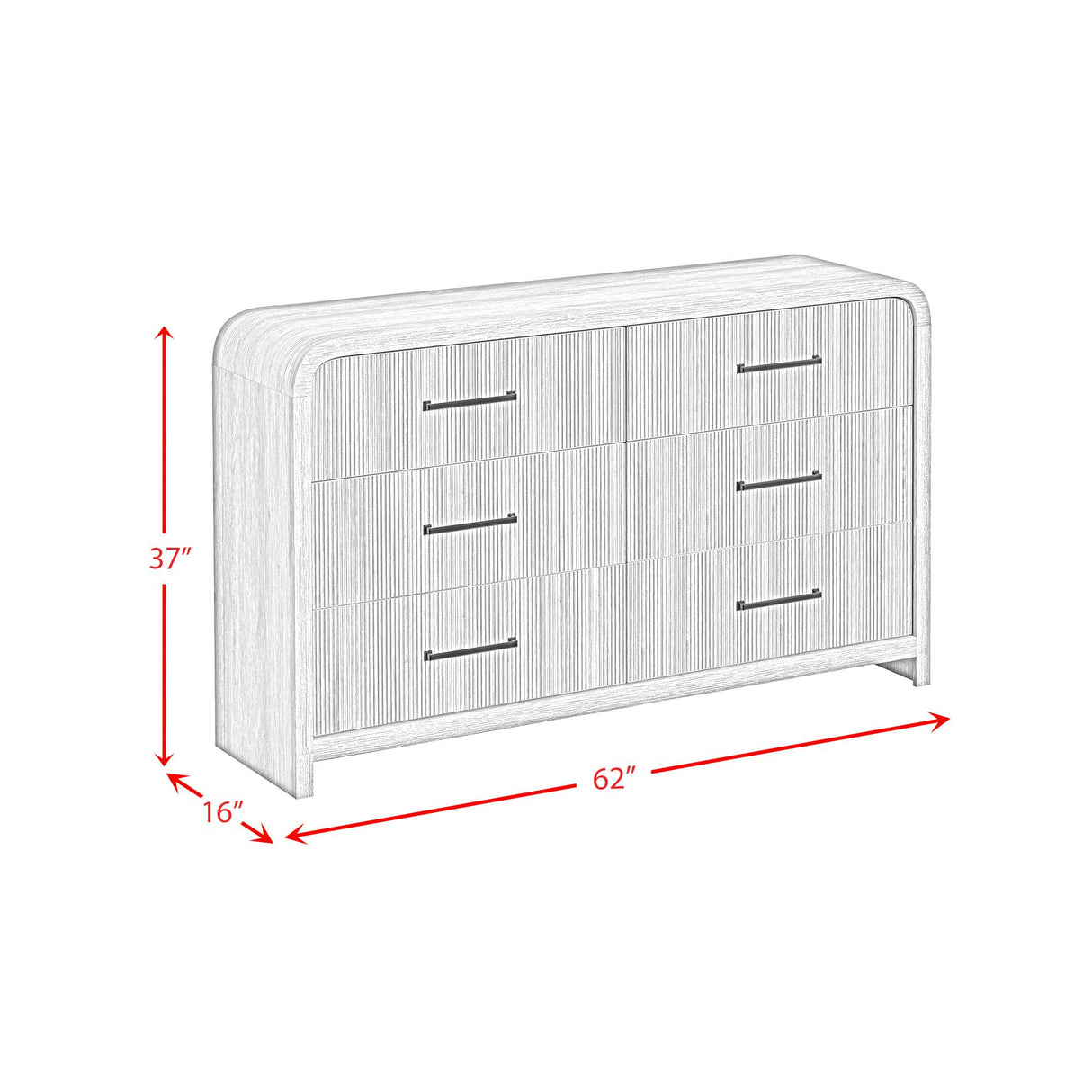  Elements International Ridgemont B-14440-8W-DR 6-Drawer Dresser IMAGE 12
