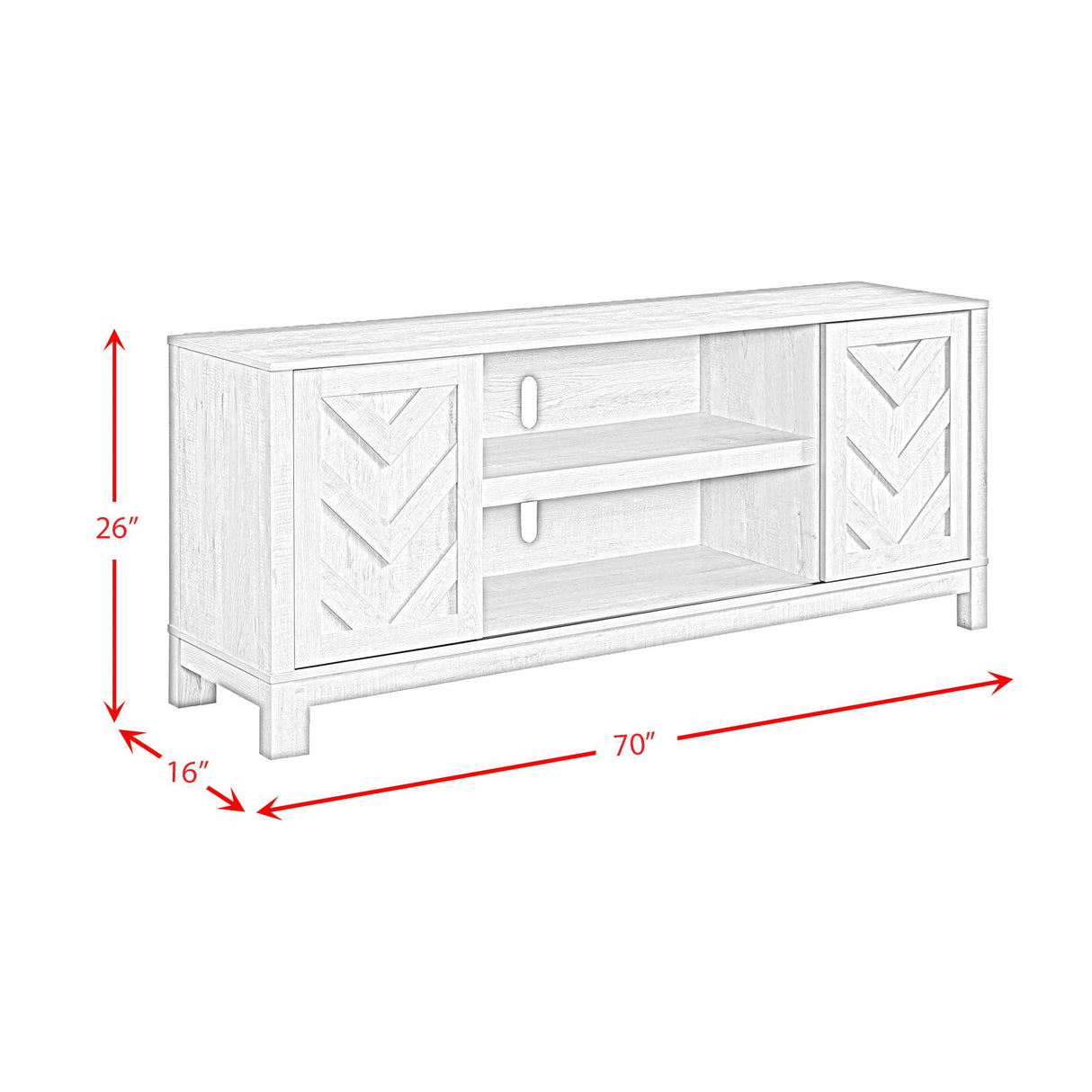  Elements International Eleanor LA-6460-3-TV2 70" Tv Stand IMAGE 9