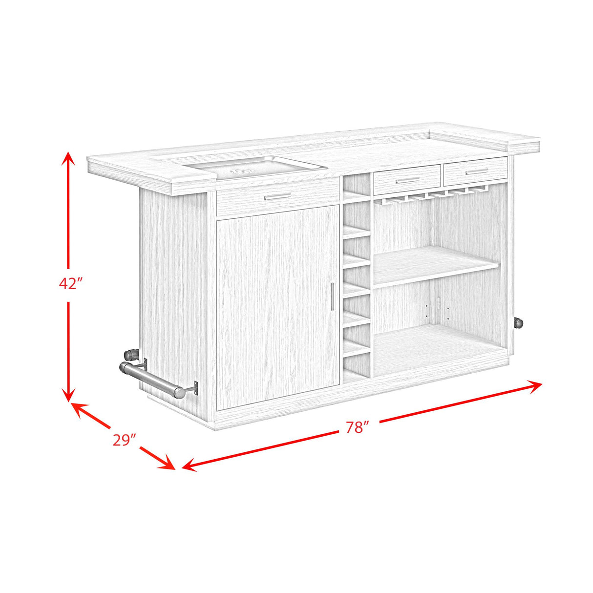  Elements International Cambrie DA-18010-6-BTC Bar Table IMAGE 12