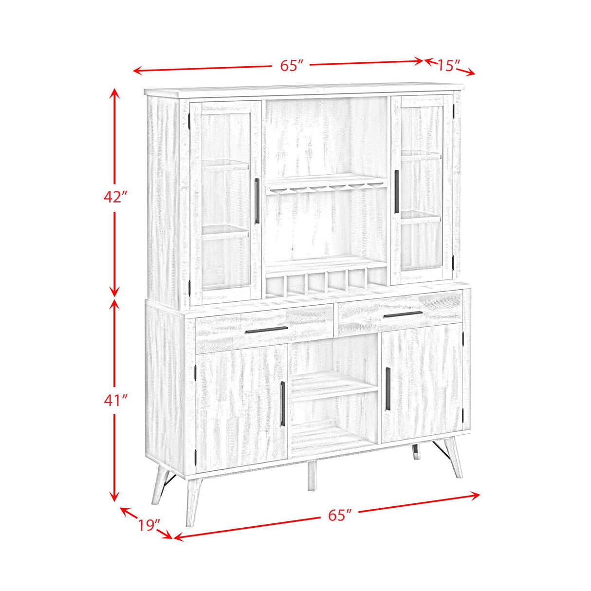  Elements International Rogen Rustic D-12850-7-BFHT Buffet & Hutch IMAGE 13