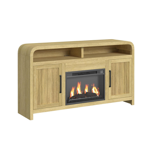  Elements International Ridgemont LA-14440-6-FP Complete 60" Fireplace Cabinet IMAGE 1