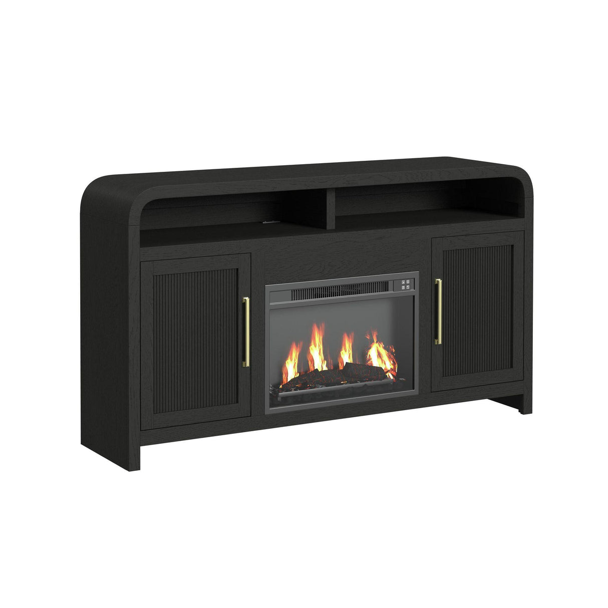  Elements International Ridgemont LA-14440-8W-FP Complete 60" Fireplace Cabinet IMAGE 1
