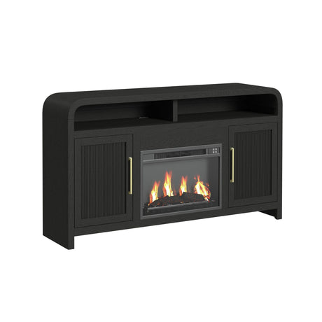  Elements International Ridgemont LA-14440-8W-FP Complete 60" Fireplace Cabinet IMAGE 1