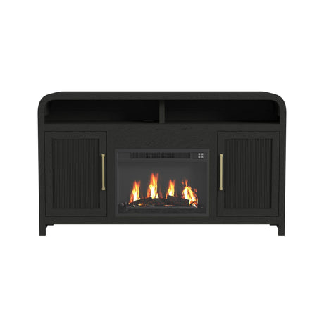  Elements International Ridgemont LA-14440-8W-FP Complete 60" Fireplace Cabinet IMAGE 2