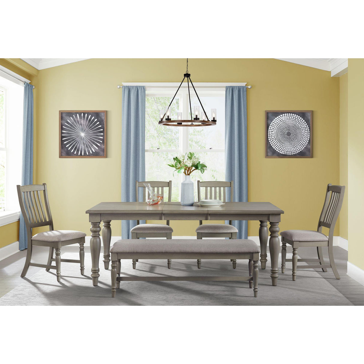  Elements International Sunnyvale D-2730-3-BN Dining Bench IMAGE 3