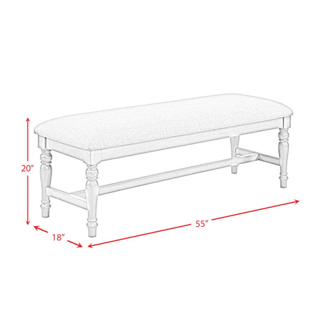  Elements International Sunnyvale D-2730-3-BN Dining Bench IMAGE 7