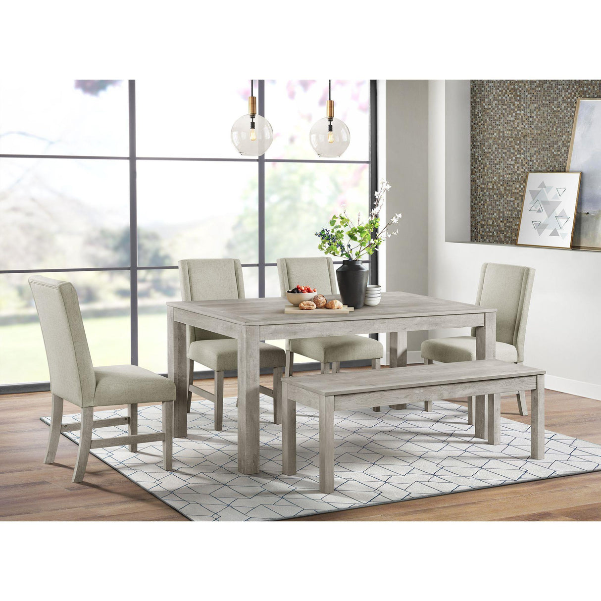  Elements International Eleanor D-6460-3-BN Dining Bench IMAGE 3
