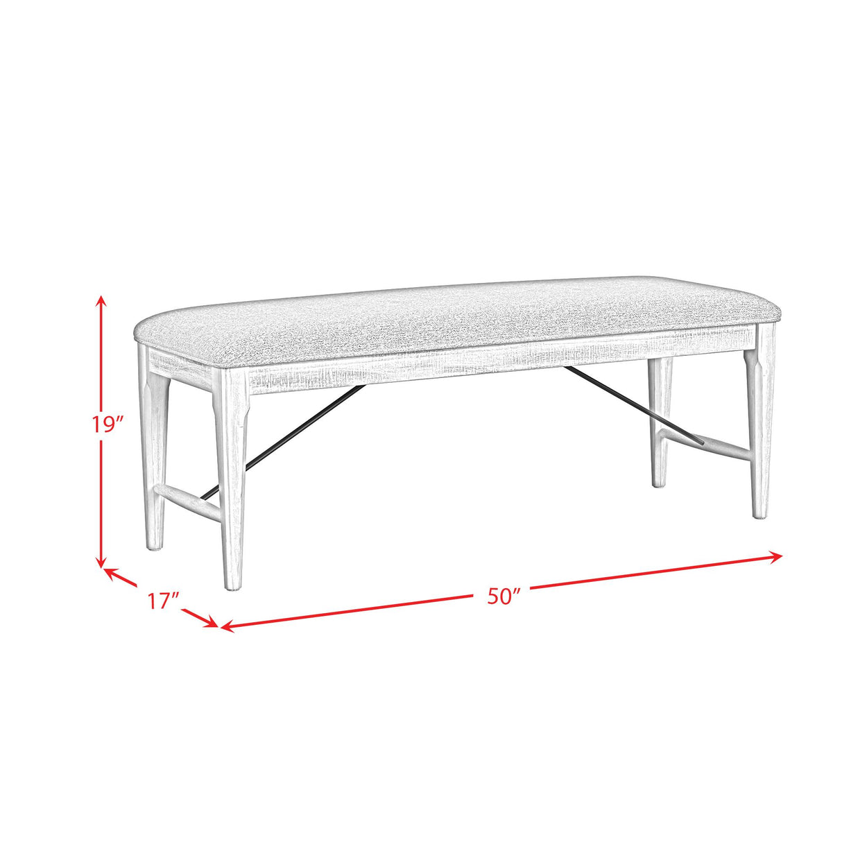  Elements International Rogen Rustic D-12850-7-BN Dining Bench IMAGE 6