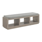  Elements International Arcadia D-3430-3-BN Dining Bench IMAGE 1