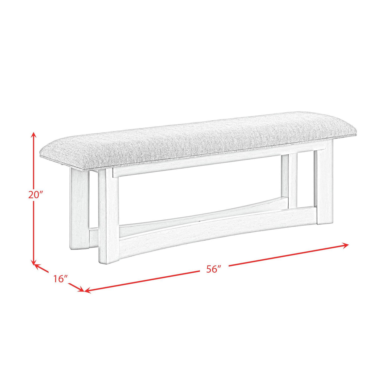  Elements International Elma D-9990-7-BN Dining Bench IMAGE 7