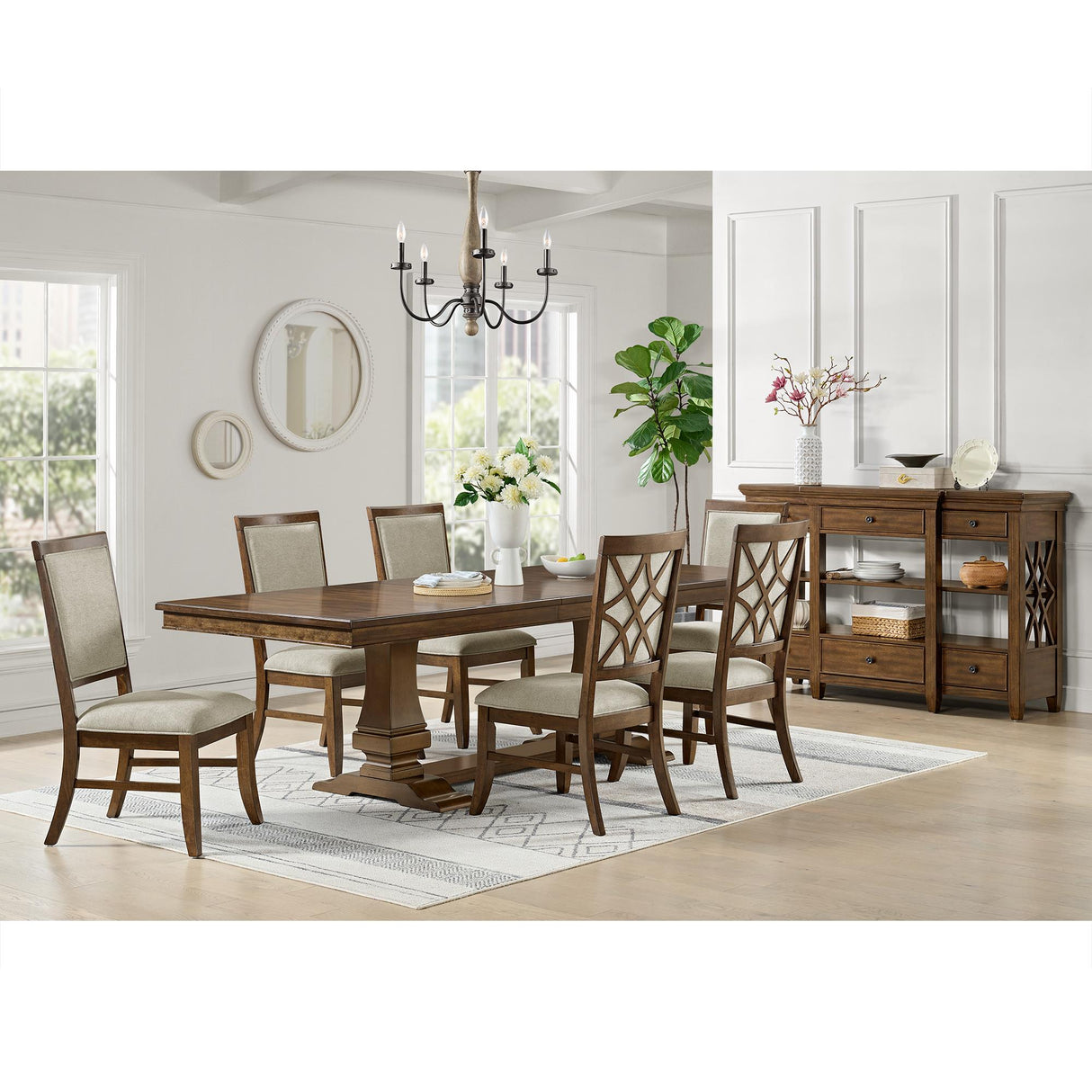  Elements International Phillipe D-5210-5-DT Dining Table IMAGE 5
