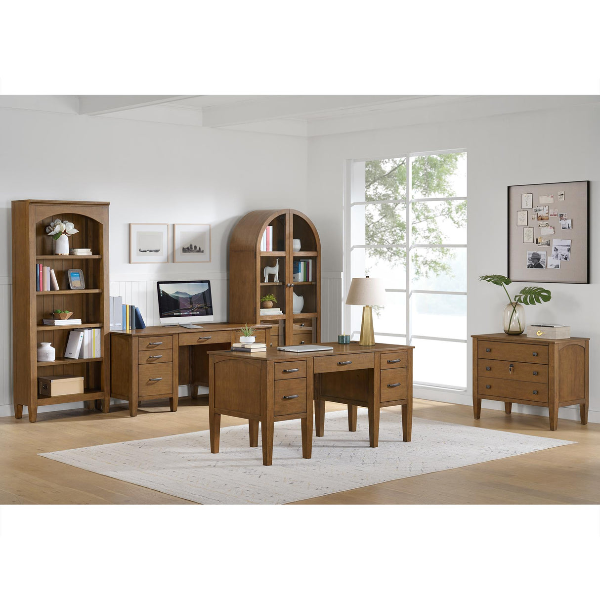  Elements International Portico H-15970-6-DK1 Double Pedestal Desk IMAGE 4