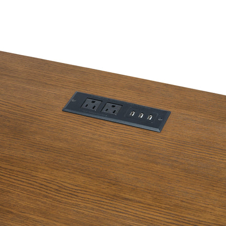  Elements International Portico H-15970-6-DK1 Double Pedestal Desk IMAGE 6