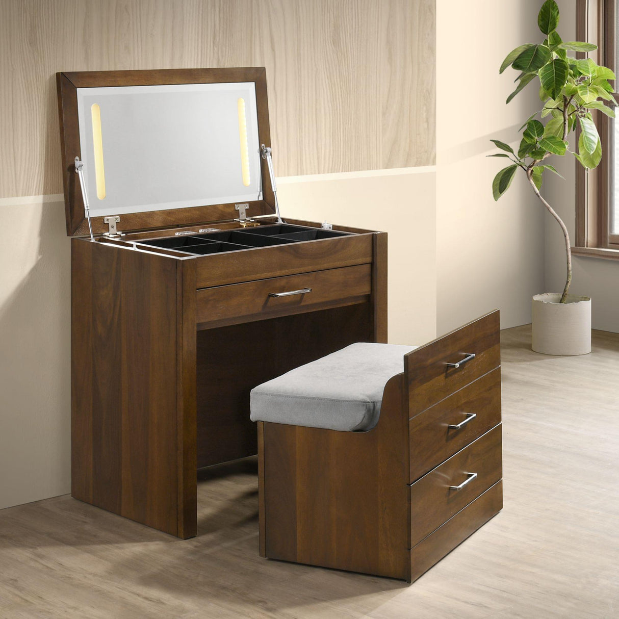  Elements International Malibu V-4650-5-VN Dressing Table IMAGE 9