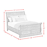  Elements International Park Ridge B-13130-8-FSLB Full Sleigh Storage Bed IMAGE 9