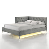  Elements International Amberley B-480-3-FCB Full Upholstered Corner Bed IMAGE 1