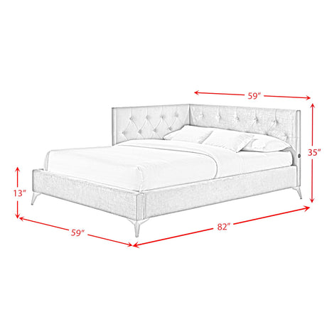  Elements International Amberley B-480-3-FCB Full Upholstered Corner Bed IMAGE 11