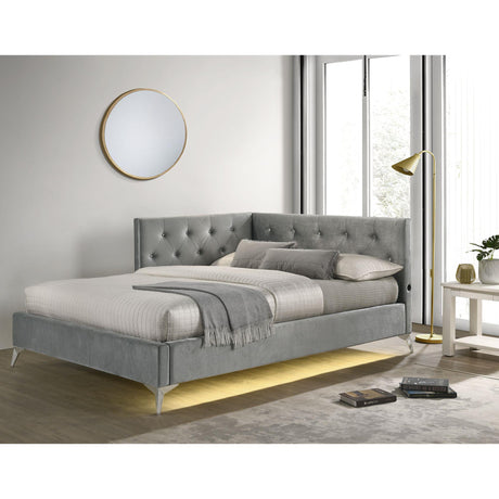  Elements International Amberley B-480-3-FCB Full Upholstered Corner Bed IMAGE 4